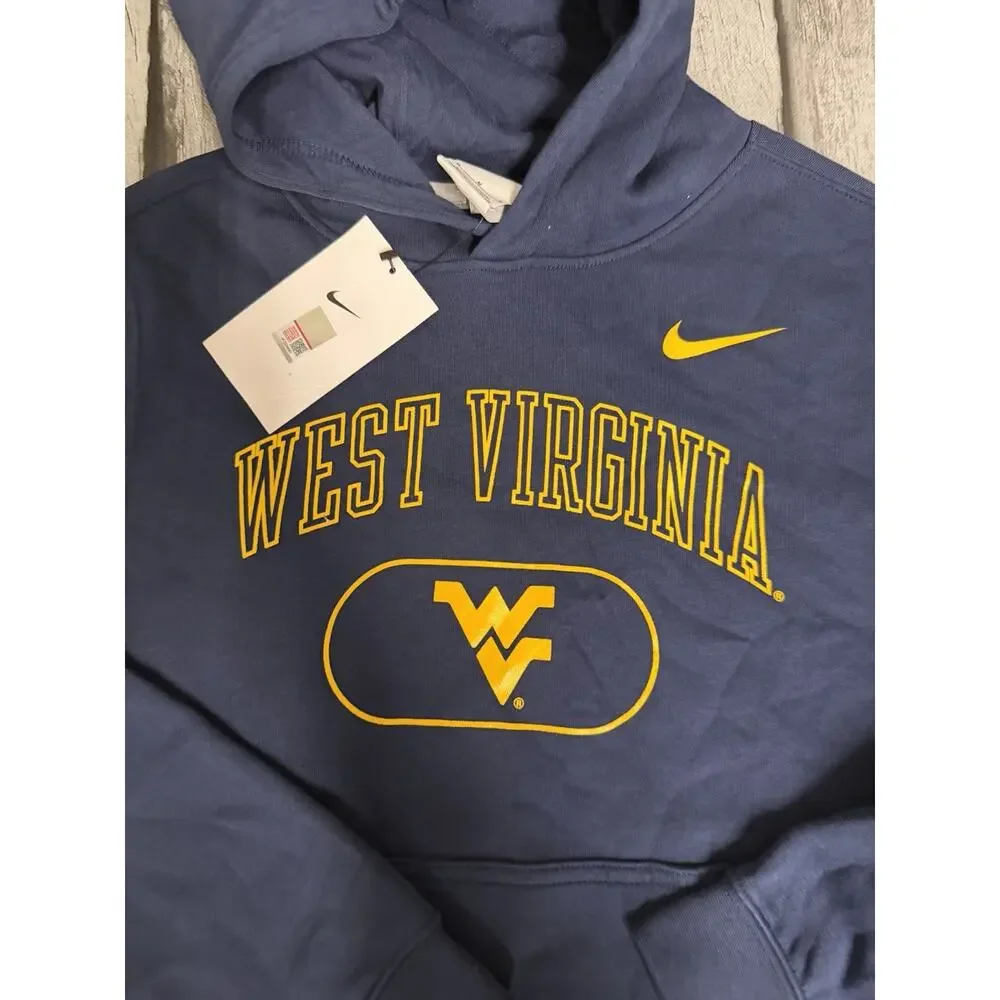 NWT Boys Nike Navy West Virginia Mountaineers Hoodie Youth Medium